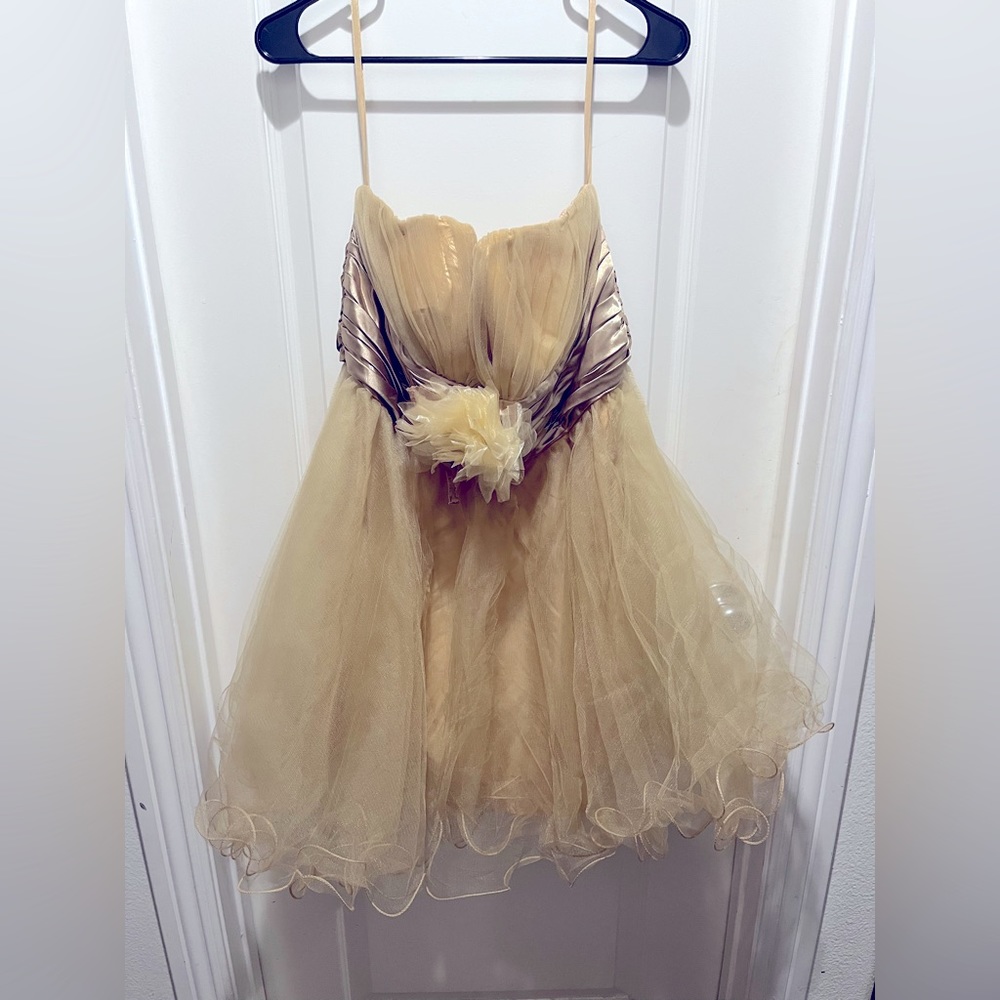 Formal gold bell shape dress